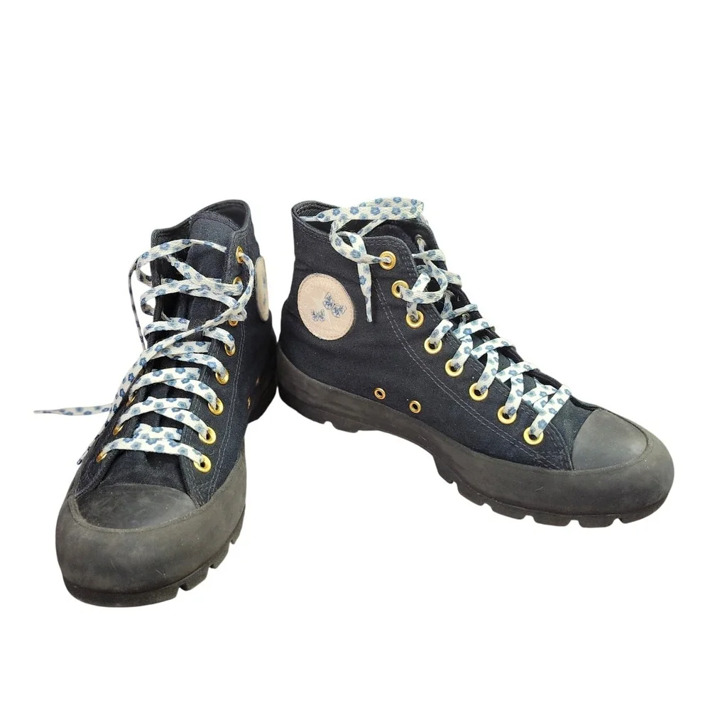 Converse CTAS City Trek Black Floral Laces Boots M 8 L10 Platform Lug Soles